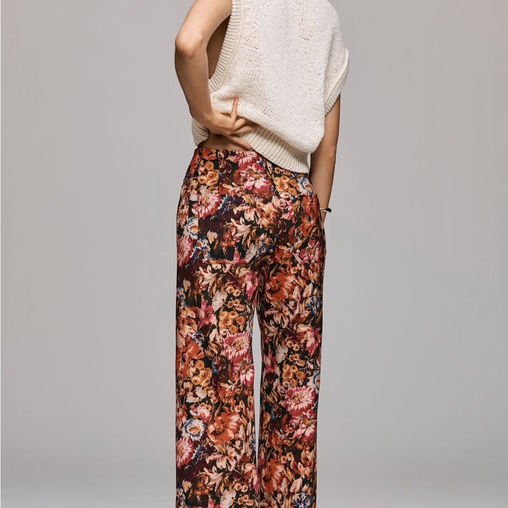 Anthropologie Floral Collette Wide Leg Pants - Multicolor - Picture 3 of 5